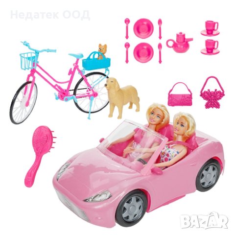 Кабриолет с 2 кукли и куче, Betty, Bike & Dog, снимка 2 - Кукли - 42012235