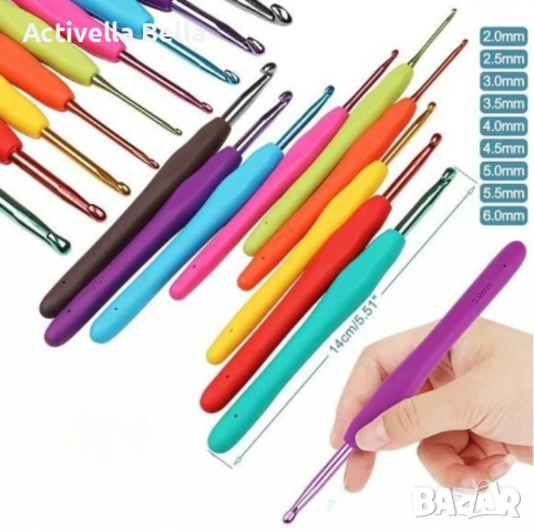 Комплект аксесоари за плетене, 58 части, алуминиеви куки – Пълен сет за начинаещи и напреднали, снимка 7 - Други - 52558373