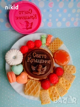 Свето Кръщение с ангел ангелче силиконов молд форма фондан гипс шоколад сапун декор украса сувенир, снимка 3 - Форми - 42104066