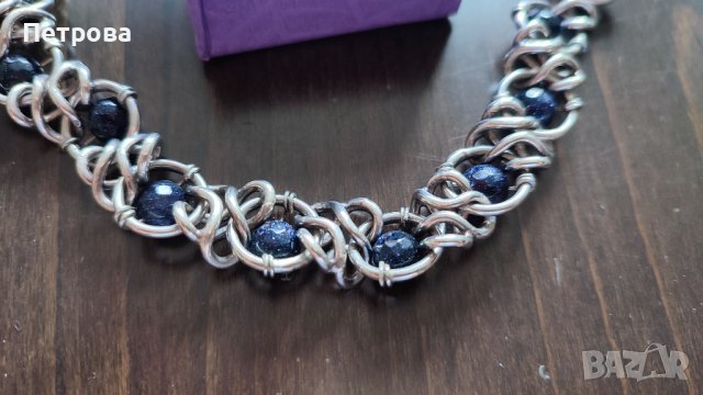 Авторски сребърен комплект с естествени камъни , снимка 3 - Бижутерийни комплекти - 42221026