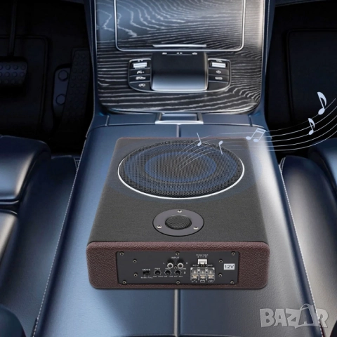 Автомобилен ултратънък активен субуфер с 8-инчов високоговорител 