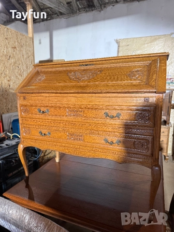 старинно бюро (Секретар) от дъб – Ръчна изработка, снимка 4 - Бюфети - 52873100