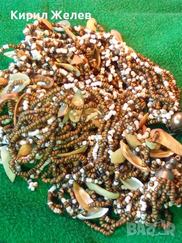 РАЗКОШНА МЪНИСТЕНА АР НУВО СЕДЕФЕНА ОГЪРЛИЦА с ХИЛЯДИ МЪНИСТА ХЕНД МЕЙД ЛЕТЕН НАКИТ 27056 , снимка 14 - Колиета, медальони, синджири - 35132755