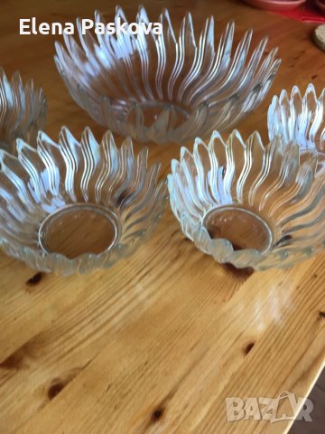 комплект купи, фруктиери, стъкло, Чехия, снимка 4 - Сервизи - 40516712