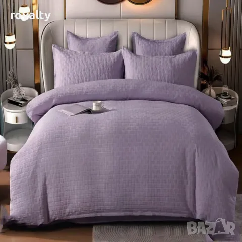 Луксозен комплект с драперия от 100% памук Различни цветове , снимка 2 - Спално бельо - 48966105