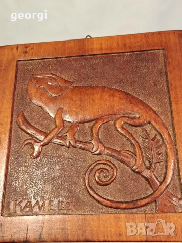 пано за стена гекон дърворезба 23/4, снимка 5 - Пана - 49332285