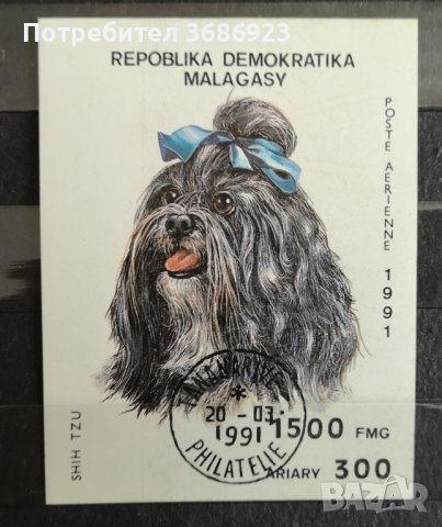 Мадагаскар куче.Блок марка-1991г