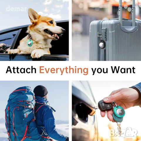 Калъф Syncwire за AirTag [4 броя], с ключодържател от неръждаема стомана 304, снимка 8 - Друга електроника - 44532959