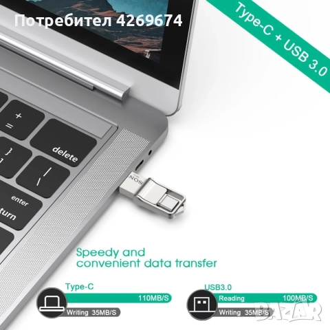 Флашка SONY 2TB с два накрайника , снимка 3 - USB Flash памети - 51815748