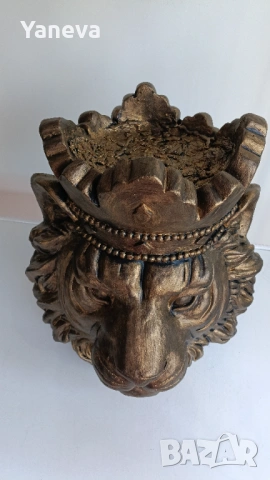  „Лъв с корона“, впечатляваща скулптура, символ на сила, увереност и успех., снимка 11 - Статуетки - 53580063