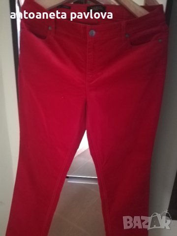 Червен панталон кадифе, снимка 1 - Панталони - 38887071