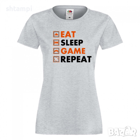 Дамска тениска Game 5,Eat,Sleep,GameRepeat,Ядене,Спане,Геймс, снимка 4 - Тениски - 36420376