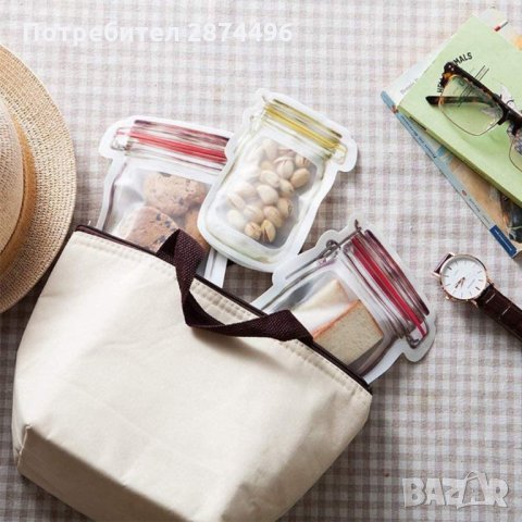 3022 Комплект силиконови пликчета тип буркан за многократна употреба, снимка 16 - Кутии за съхранение - 35711447