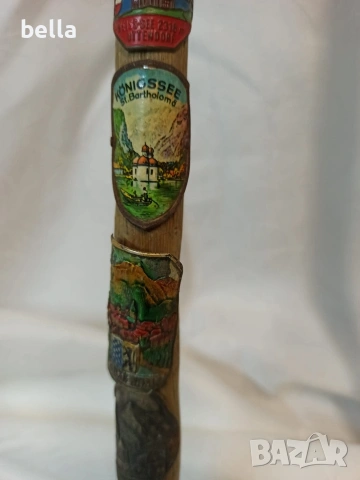 Автентични тиролски алпийски бастуни с колекционерски плакети, снимка 6 - Антикварни и старинни предмети - 53656824