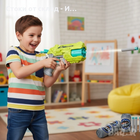 Пистолет с меки куршуми и мишени – забавна коледна играчка за активна игра, снимка 3 - Други - 52961174