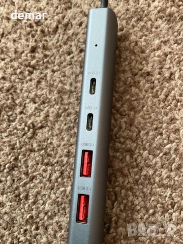 10Gbps USB C хъб, USB C към USB C/A, 4 порта (НЕ поддържа зареждане и монитор), снимка 8 - Кабели и адаптери - 42136562