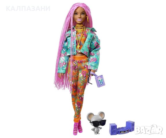 Кукла Barbie - Екстра: С розови плитки Mattel GXF09 , снимка 2 - Кукли - 42397810