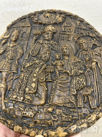 Антикварен восъчен плакет 1718 г, снимка 5 - Антикварни и старинни предмети - 55737727