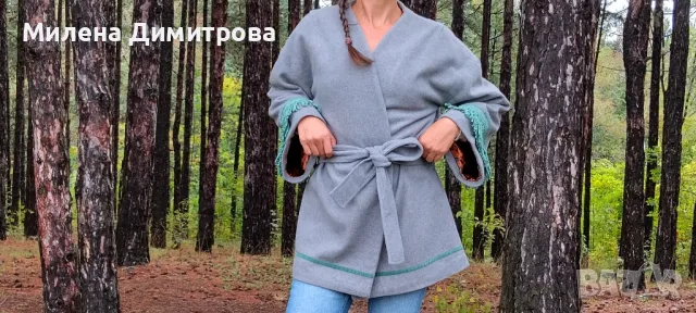 Палто тип кимоно с кашмир , снимка 4 - Палта, манта - 48877104