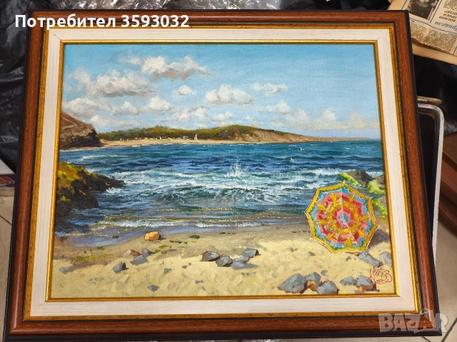 Масло върху платно Юлиан Кръстев , снимка 3 - Картини - 53390126