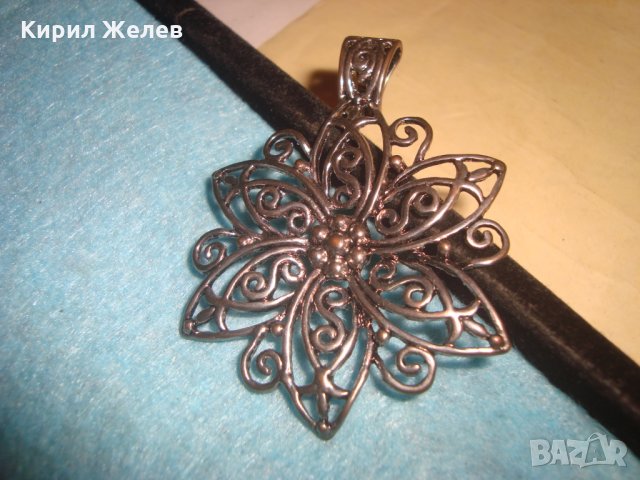 ФЛОРАЛЕН СРЕБРИСТ КРАСИВ МЕДАЛЬОН АРТ ПЕНДАНТ ВИСУЛКА 26812, снимка 3 - Колиета, медальони, синджири - 34831042
