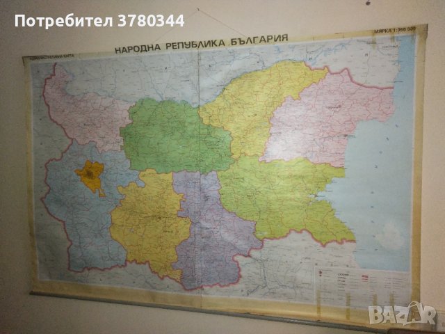 Административна карта България, снимка 1 - Други ценни предмети - 41465173