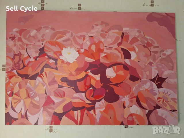 ✅КАРТИНА МАСЛО - ЛИЛИЯ В РОЗОВО - 120/80 СМ. ❗