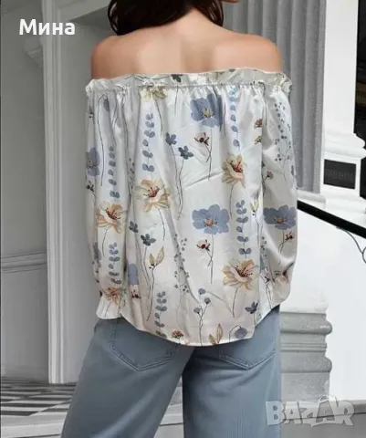 Блуза с дълъг ръкав с флорален принт, снимка 3 - Блузи с дълъг ръкав и пуловери - 47273907