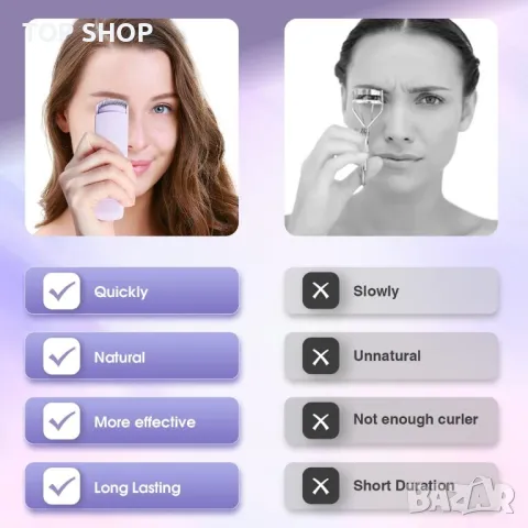 Електрическа извивачка за мигли TOUCHBeauty с нагревателна силиконова подложка за жени, снимка 5 - Маши за коса - 48477813