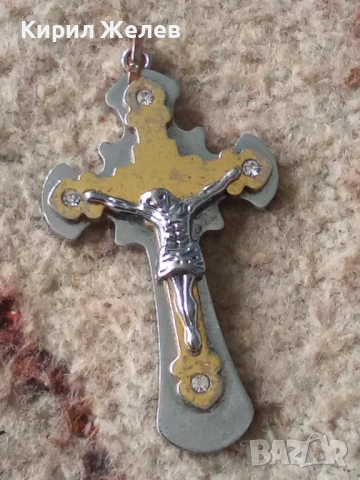 Старо метално крсче 53776, снимка 3 - Антикварни и старинни предмети - 53490560