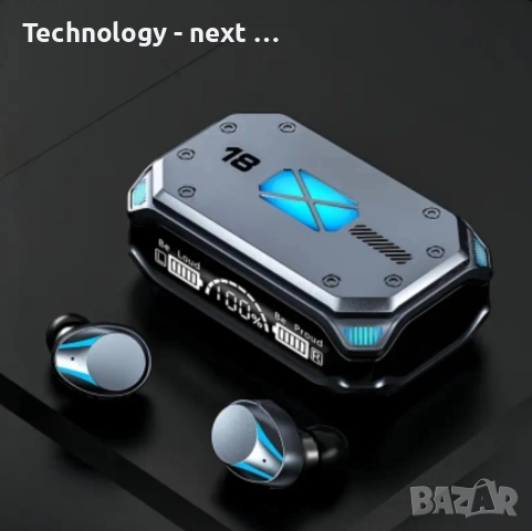 Смарт безжични слушалки TWS EM-M41, Bluetooth 5.2, LED дисплей, ЧЕРНИ