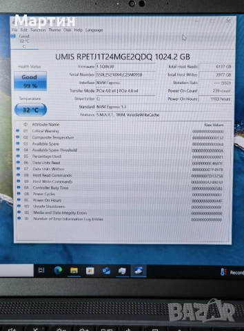 Продавам Lenovo Thinkpad P14s Gen 3/32GB/1TB/Nvidia T550, снимка 8 - Лаптопи за работа - 51685016
