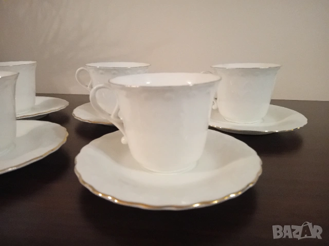 Комплект 5 бр чаши за кафе костен порцелан, снимка 2 - Антикварни и старинни предмети - 53851411