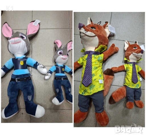 Голяма плюшена играчка Ник Уайлд и Джуди Хопс 70см/40см Зоотрополис Зоотопия Zootropolis Zootopia