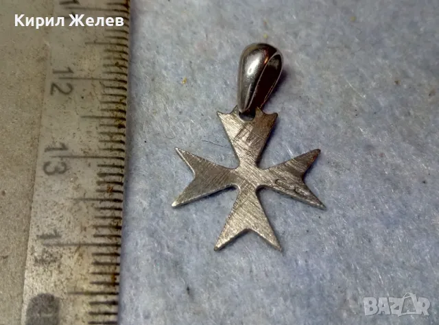 АРИСТОКРАТИЧЕН РИЦАРСКИ СТИЛ ПЕНДАНТ СРЕБЪРЕН МАЛТИЙСКИ КРЪСТ СРЕБРО 925 с БЯЛА ПОЗЛАТА 49147, снимка 9 - Колиета, медальони, синджири - 48938375