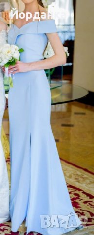 Дълга елегантна рокля в небесно синьо ,XS-S 