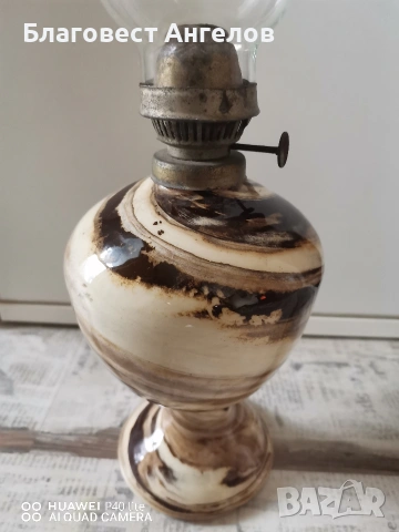 Керамична газена лампа , снимка 2 - Антикварни и старинни предмети - 53844058