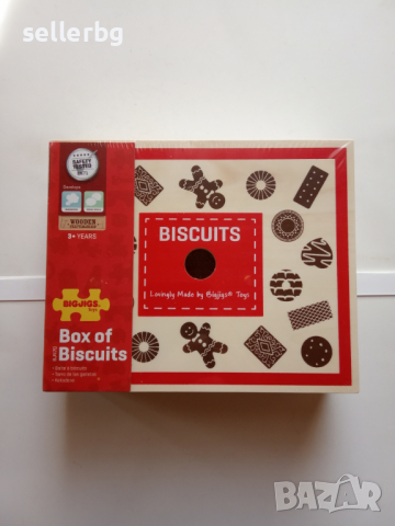 Играчка кутия с дървени бисквити BigJigs Biscuit Box