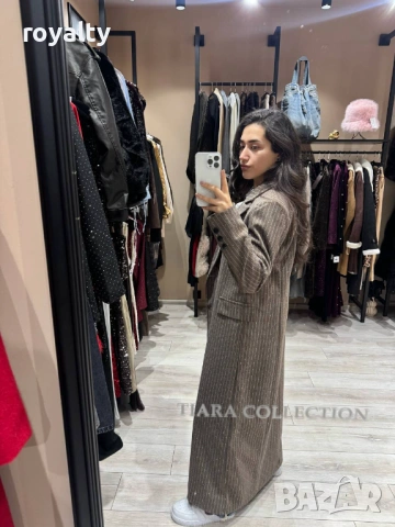 Елегантно Дълго Дамско Палто , снимка 3 - Палта, манта - 53312752