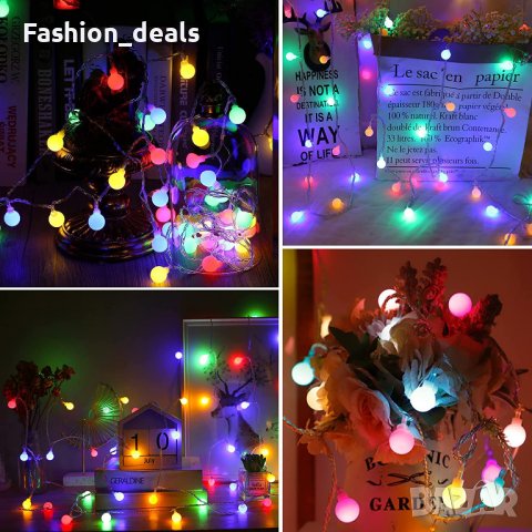 Нови Цветни Светлини за декорация Лампички Украса 60 LED на батерия 7 метра, снимка 5 - Декорация за дома - 39493822