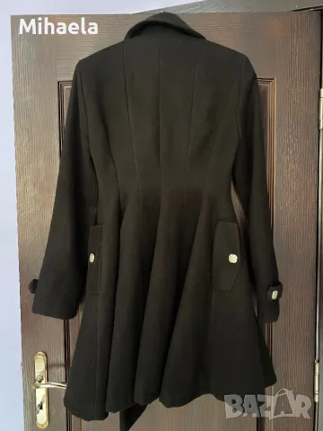 Черно елегантно палто, снимка 2 - Палта, манта - 49446273