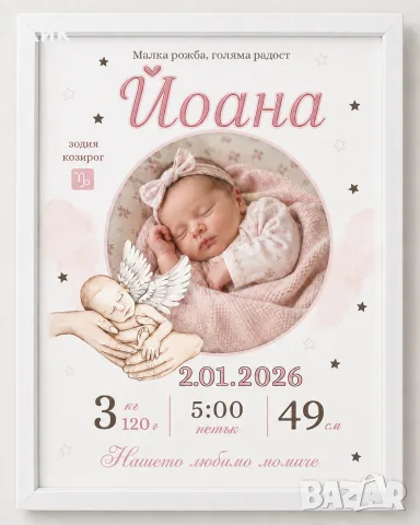 Персонализирана картина за бебе , снимка 4 - Картини - 55782448