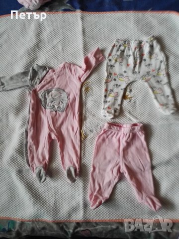 Лот бебешки дрехи момиче 0-3м, боди, ританки, гащеризон, чувалче, шапка, детски дрехи, снимка 14 - Комплекти за бебе - 34478354