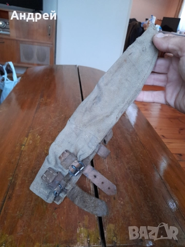 Стар брезентов калъф за войнишка кирка, снимка 3 - Антикварни и старинни предмети - 52886910