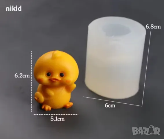 3d пате пиле патенце силиконов молд форма фондан свещ смола гипс Великден, снимка 4 - Форми - 48669778