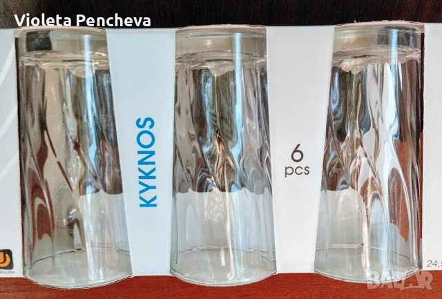 Стъклени чаши за вода 6 броя, снимка 3 - Чаши - 53164527