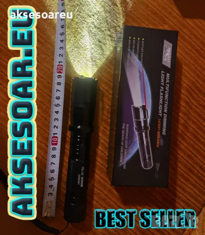 Фенерче с електрошок и лазер за прогонване на кучета и самозащита със заряден кабел и батерия мощен , снимка 5 - За кучета - 48908812