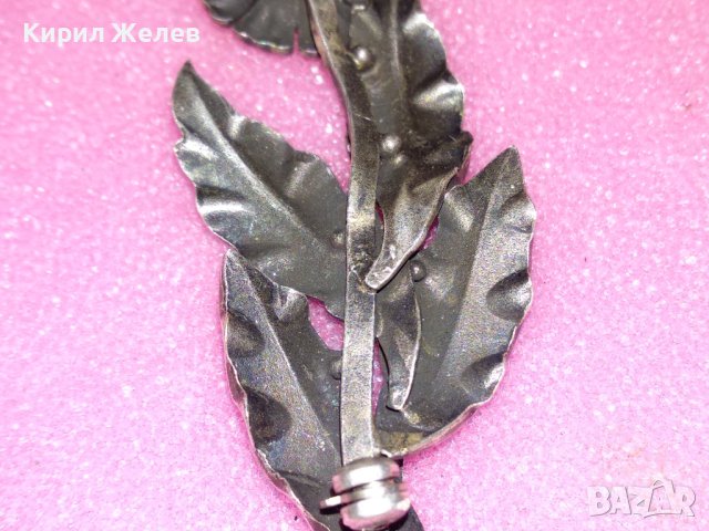 СТАРИННА СРЕБЪРНА БРОШКА ОКСИДИРАНО СРЕБРО с ПЕРЛА и МАРКАЗИТИ / НУЖДАЕ се от НОВА ИГЛА ОТЗАД! 43364, снимка 5 - Антикварни и старинни предмети - 44394049