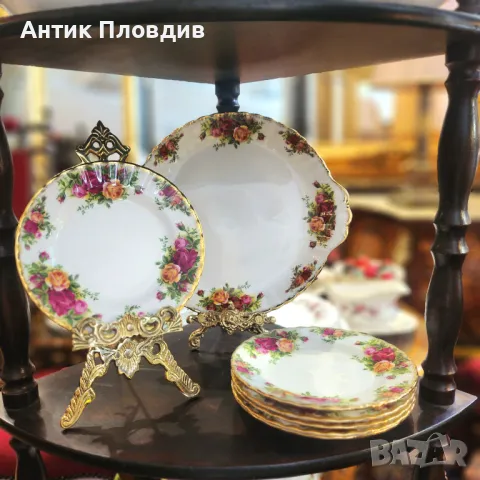 Сервиз за хранене и чай Royal Albert – Old Country Roses, 29 части, снимка 5 - Сервизи - 50387978