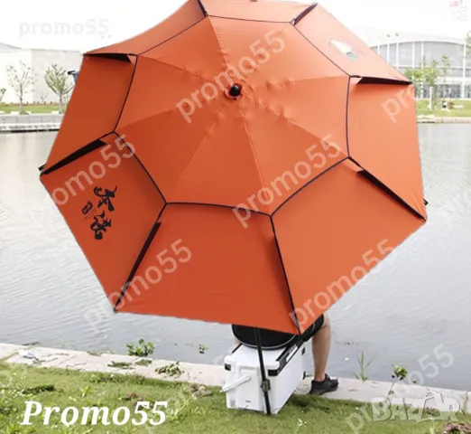 Чадър за Риболов 220см. Плажен Чадър Двоен Покрив,Стабилност при Вятър, снимка 8 - Къмпинг мебели - 50328536